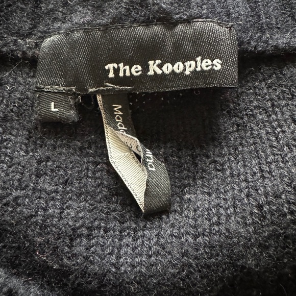 The Kooples Wool Cashmere Blend Cable-Knit Crewneck Sweater Black Size Large - Picture 2 of 4